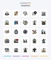 kreativ investering 25 linje fylld ikon packa sådan som pengar. företag. företag. investering. dollar mynt vektor