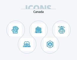 Kanada-Blau-Icon-Pack 5 Icon-Design. Kanada. alpin. Protokoll. Kanada. Hochzeit vektor
