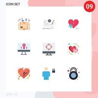 satz von 9 modernen ui-symbolen symbole zeichen für eierbildschirm quest monitor krankenhaus editierbare vektordesignelemente vektor