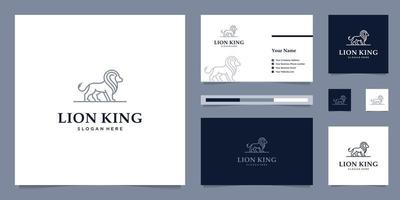elegant kung lejon med eleganta grafisk design och namn kort inspiration lyx design logotyp vektor