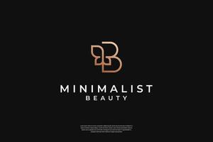 minimalistisk elegant första b och blad logotyp design inspiration vektor