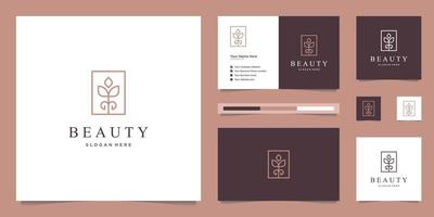 elegant abstrakt blommor inspirerande skönhet, yoga och spa. logotyp design och företag kort vektor