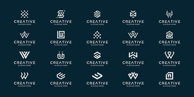 sammlung abstrakter buchstabe w mit monogramm-logo-design. kreatives Logo-Design modern. vektor