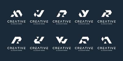 uppsättning av abstrakt första brev d, logotyp mall. ikoner för företag av mode, sport, bil, enkel. vektor