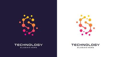 Buchstabe c Logo-Design mit Technologie-Symbol vektor
