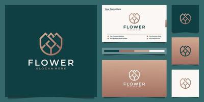 Flower Rose Luxury Beauty Salon, Mode, Hautpflege, Kosmetik, Yoga und Spa-Produkte. Logodesign und Visitenkarte. vektor