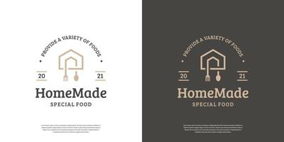 einfacher retro vintage food design logo löffel und gabel für restaurant vektor