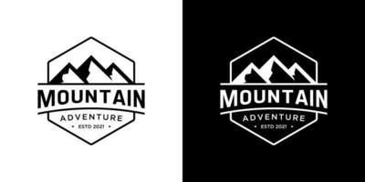 kreatives bergabenteuer-logo-design. minimalistisches Vintage-Logo für Outdoor, Camping, Expedition und Reisen. vektor