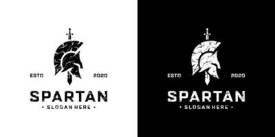 retro årgång spartansk krigare logotyp design mall vektor