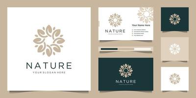 elegantes Blumenlogo-Design abstrakt. kann für Schönheitssalons, Dekorationen, Boutiquen, Spas, Yoga, Kosmetik- und Hautpflegeprodukte verwendet werden. Premium-Visitenkarten-Vektor vektor