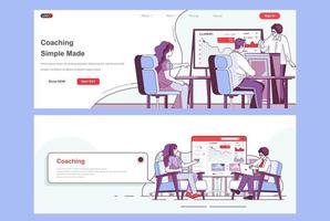 Coaching Landing Pages gesetzt. vektor