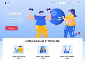 Fitness Flat Landing Page vektor