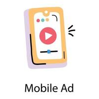trendige mobile Anzeige vektor
