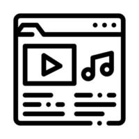 musik mapp med låtar ikon översikt illustration vektor
