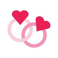 isolera hjärtans dag rosa platt ikon vektor