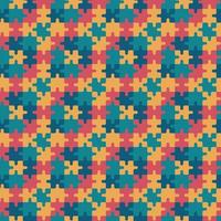 färgrik pussel mönster. kreativ sömlös bakgrund med flerfärgad pussel bitar tillsammans. vektor upprepa illustration