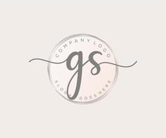 första gs feminin logotyp. användbar för natur, salong, spa, kosmetisk och skönhet logotyper. platt vektor logotyp design mall element.