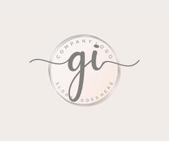 första gi feminin logotyp. användbar för natur, salong, spa, kosmetisk och skönhet logotyper. platt vektor logotyp design mall element.