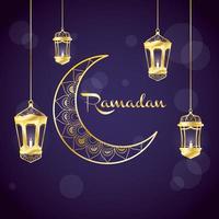 Ramadan Feier Banner mit Goldmond