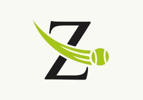 brev z tennis logotyp design mall. tennis sport akademi klubb logotyp vektor