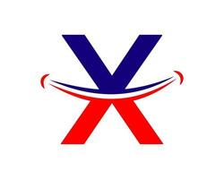 brev x leende logotyp design vektor mall