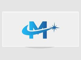 Buchstabe m Funken-Logo-Design-Vorlage vektor