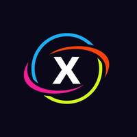 Buchstabe x-Technologie-Logo-Design vektor