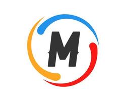 Buchstabe m-Technologie-Logo-Design vektor