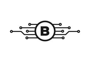 buchstabe b technologie-logo. Netzwerk-Logo-Design vektor