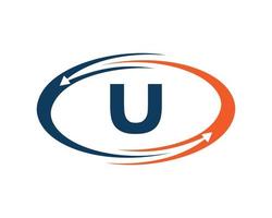 Buchstabe u-Technologie-Logo-Design vektor