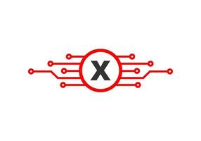 buchstabe x technologie logo. Netzwerk-Logo-Design vektor