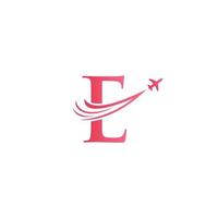 brev e resa logotyp design begrepp med flygande flygplan symbol vektor