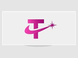 Buchstabe t Funken-Logo-Design-Vorlage vektor