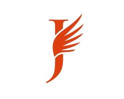 Buchstabe j Flügel Logo Design Vektor Vorlage