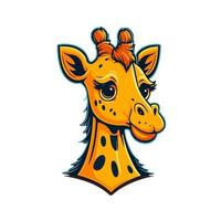 giraff huvud logotyp design maskot. djur- vektor illustration