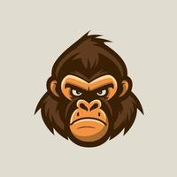 gorilla huvud logotyp maskot design mall. apa logotyp vektor illustration