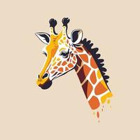 giraff huvud logotyp design maskot. djur- vektor illustration