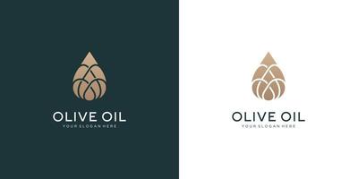 Luxus-Olivenöl-Logo-Design vektor