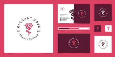 Rosendesign-Logo. kann für Kosmetik, Schönheitssalons, Spas und Hautpflege verwendet werden. Premium-Logo-Design und Visitenkarten. vektor