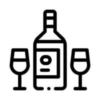 vin flaska ikon vektor översikt illustration