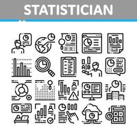 statistiker assistent samling ikoner uppsättning vektor