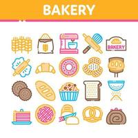 bageri gott mat samling ikoner uppsättning vektor