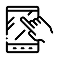 hand touch tablet symbol vektor umriss illustration