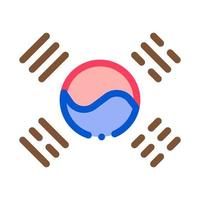 südkorea flag symbol vektor umriss illustration