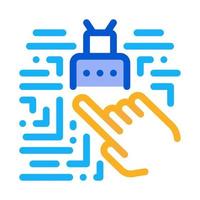 Hand-Touch-Chip-Symbol Vektor-Umriss-Illustration vektor