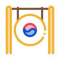 südkorea gong symbol vektor umriss illustration