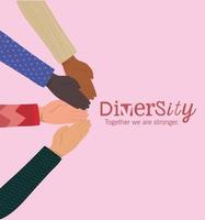 Vielfalt zusammen sind wir stärker und Vielfalt vektor