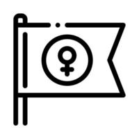 kvinna mark flagga ikon vektor översikt illustration