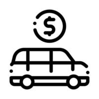 Auto Dollar Münze Symbol Vektor Umriss Illustration