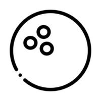 Bowling-Kugel-Symbol-Vektor-Umriss-Illustration vektor